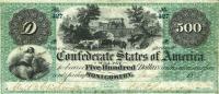 p3 from Confederate States of America: 500 Dollars from 1861